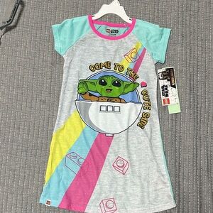 Star Wars Grogu Nightgown with Blue and Pink Accents